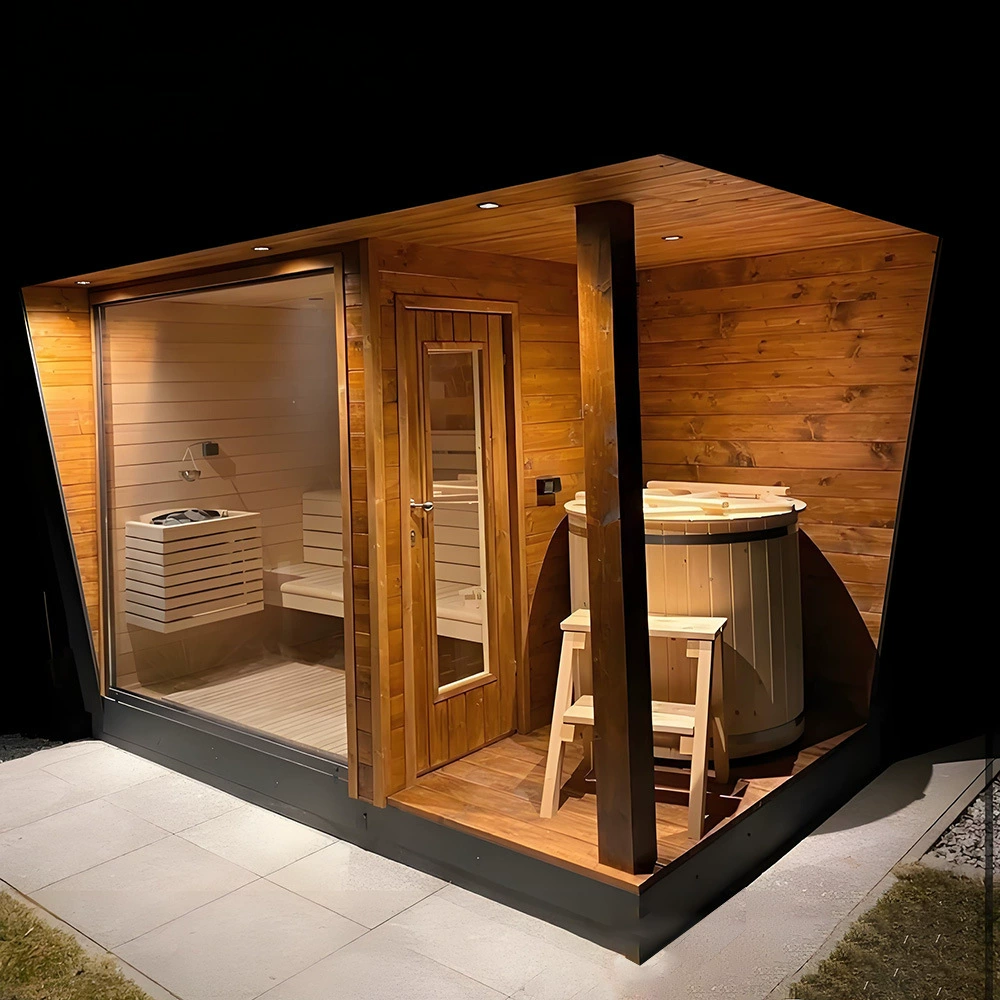 Outdor glass door outdoor steaming room
