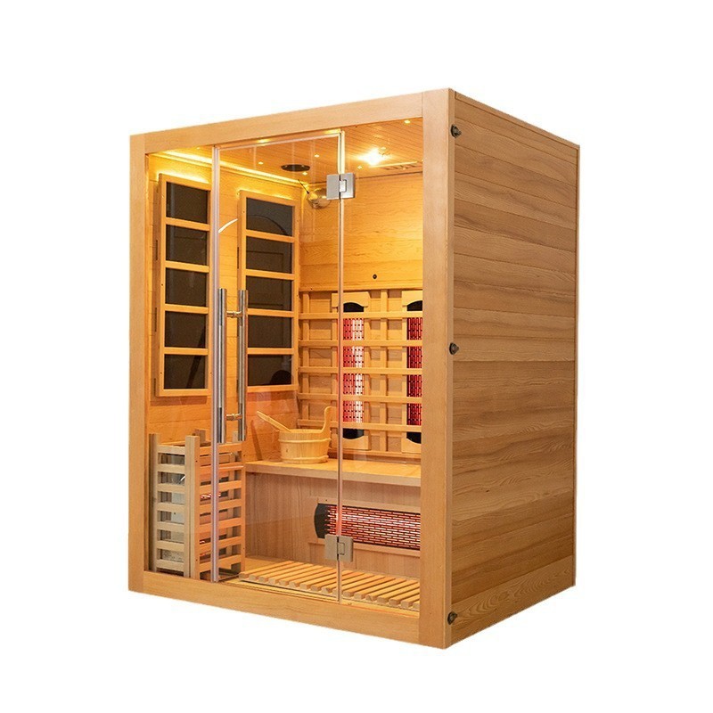 1-3 person wood Infrared and Steam Sauna Room