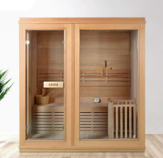 Home Steam Sauna with Timer – Natural Cedar Wood Construction for Relaxing Spa Sessions