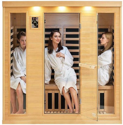 Indoor 4-person hemlock infrared Sauna Room